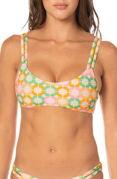 Maaji Nalai Tropical Tiles Reversible Bikini Top In Multi