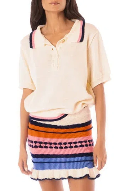 Maaji Nela Cover-up Polo Sweater In Neutral