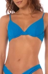 Maaji Ocean Blue Dainty Reversible Underwire Bikini Top In Blue