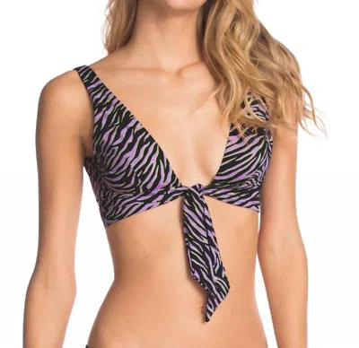 Maaji Ocean Drive Tulum Long Line Triangle Bikini Top In Black
