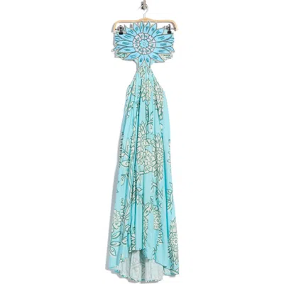 Maaji Owen Strapless Maxi Cover-up Dress In Blue