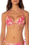 Maaji Palm Excel Balmy Smocked Triangle Bikini Top In Multi