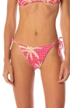 Maaji Palm Excel Sunning Reversible Bikini Bottoms In Pink