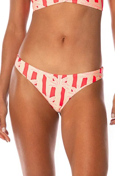 Maaji Palm Plantation Flirt Reversible Bikini Bottoms In Red