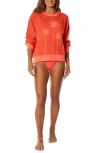 Maaji Palm View Crewneck Sweatshirt In Orange