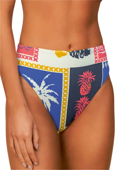 Maaji Paradise Postals Sully Swim Bottom In Blue In Multi