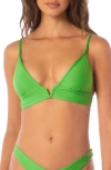 Maaji Paradiso Reversible Triangle Bikini Top In Green