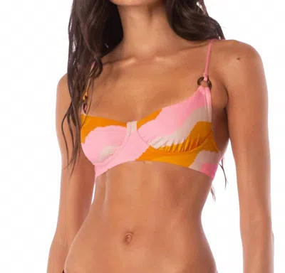 Maaji Paradiso Waves Archer Underwire Bikini Top In Orange In Multi