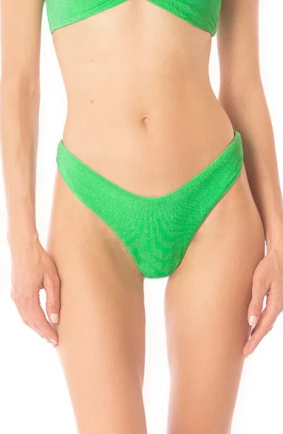 Maaji Parakeet Green Splendour Reversible Bikini Bottoms In Bright Green