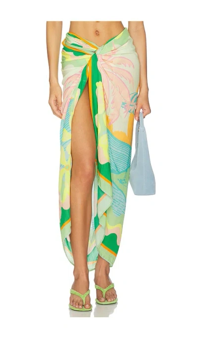 Maaji Pastel Mirage Isla Cover Up Skirt In Green