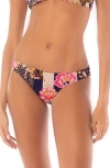 Maaji Patchwork Rose Flirt Reversible Bikini Bottoms In Beige Overflow