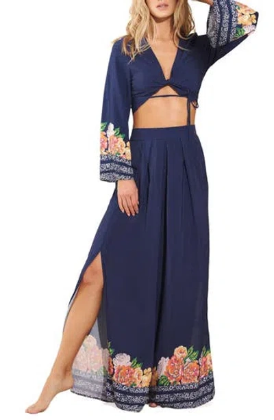 Maaji Peony Ophelia Cover-up Maxi Dress In Blue