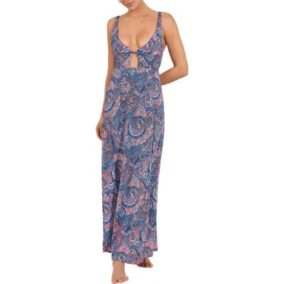 Maaji Persian Rug Print Cover-up Maxi Sundress In Blue