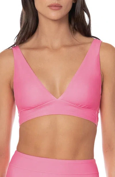 Maaji Pink Allure V-neck Bikini Top In Multi
