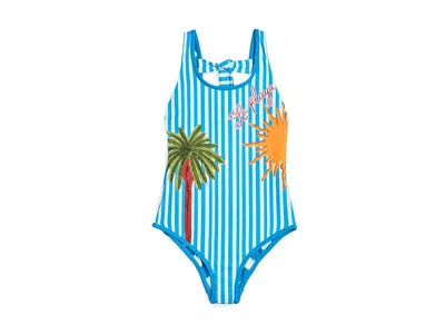 Maaji Prism Wave Nosy Be Girls Swimwear (little Kids/big Kids) Girl's Swimsuits One Piece Open Blue : 4 Li In Multi