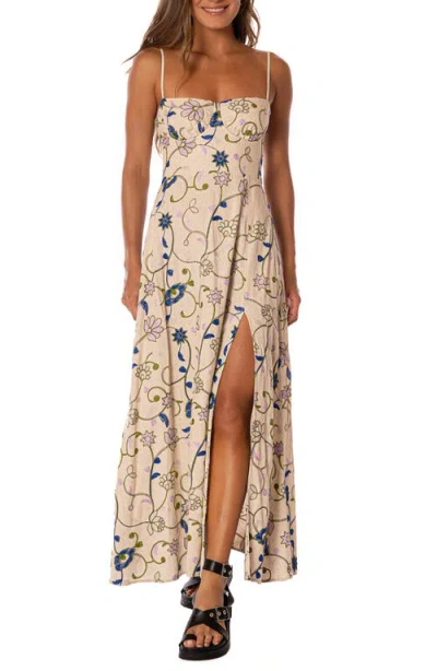 Maaji Purple Meadow Romina Embroidered Underwire Lace-up Cover-up Sundress In Multi