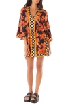Maaji Racing Palms Joypop Cover-up Dress In Open Orange