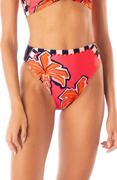 Maaji Racing Palms Opal Bikini Bottoms In Dark Blue