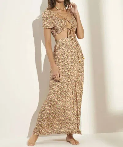 Maaji Radiant Crop Top In Natural Meadow Autumn In Gray