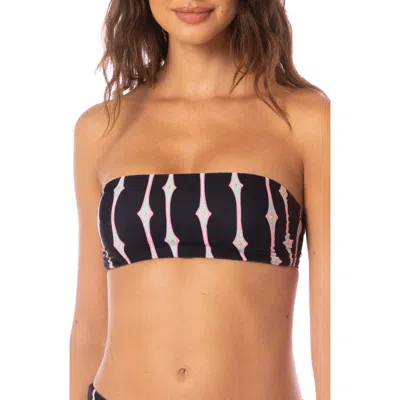 Maaji Radiant Diamond Bryn Reversible Bandeau Bikini Top In Black
