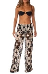 Maaji Raisin Floral Crochet Cover-up Pants In Black