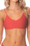 Maaji Red Camelia Praia Multifit Reversible Bikini Top In Red