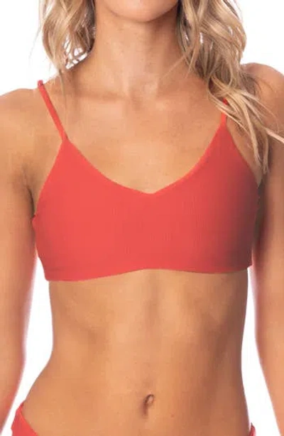 Maaji Red Camelia Praia Multifit Reversible Bikini Top