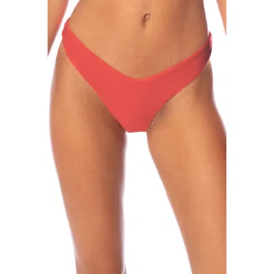 Maaji Red Camelia Splendour High Cut Reversible Bikini Bottoms