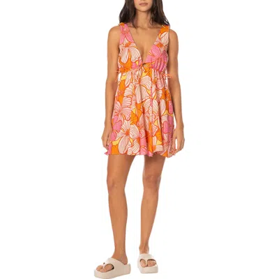 Maaji Retro Bloom Nova Cover-up Dress In Brown