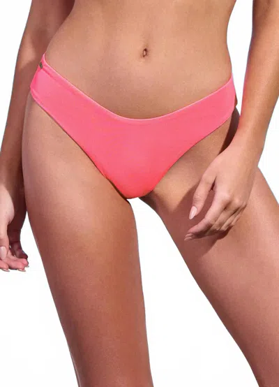 Maaji Reversible Double V Bikini Bottom In Coral Lava Journey In Pink