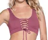 Maaji Reversible Lace Up 4-way Halter Bikini Top In Maa Juneberry In Multi