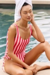 Maaji Reversible Lace-up One-piece Swimsuit In Red