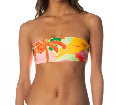 Maaji Reversible Tiffany Strapless Bandeau Bikini Top In Tropical Breeze In Multi