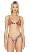 Maaji Flame Palms Upbraid Bikini Top In Red