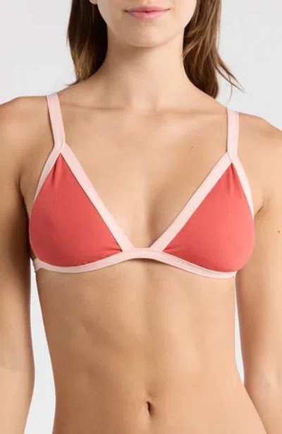 Maaji Rewind Reversible Triangle Bikini Top In Pink