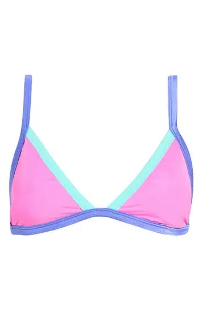 Maaji Rewind Reversible Triangle Bikini Top In Pink