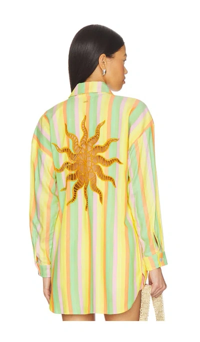 Maaji Rhythmic Lines Dreambound Shirt In Yellow