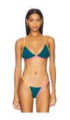 Maaji Ripple Bikini Top In Green