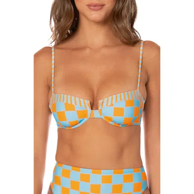Maaji Roseland Breeze Beat Reversible Bikini Top In Yellow