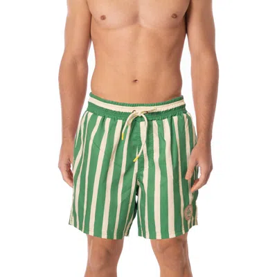 Maaji Sailor Stripe Swim Trunks In Green