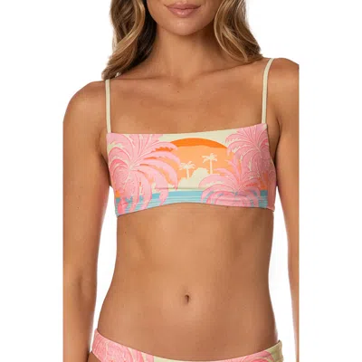 Maaji Scape Pastel Mirage Reversible Bikini Top In Pink