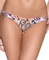Maaji Signature Hipster Bikini Bottom In Maa Curuba Hibiscus In Beige