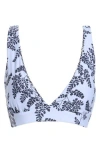Maaji Sky Vine Odette Reversible Bikini Top In Blue