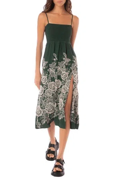 Maaji Smocked Cover-up Dress In Green