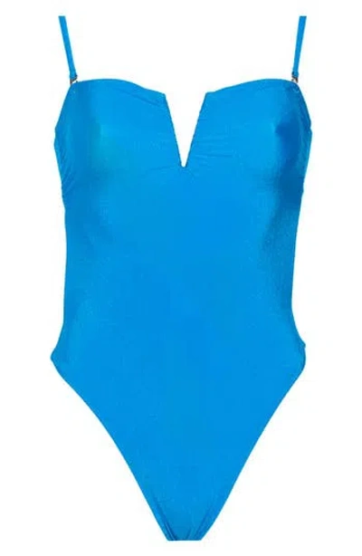 Maaji Soleil Notch Neck One-piece Swimsuit In Blue