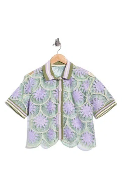 Maaji Solene Lace Cover-up Shirt In Green