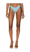 Maaji Azure Stripes Splendour High Cut Reversible Bikini Bottoms In Bright Blue