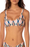 Maaji Stamped Blooms Sunquest Reversible Bikini Top In Pink