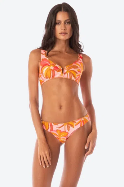 Maaji Sublimity Bikini Bottom Women's Pink Palms Stretch Swimwear Ddr2149 In Multi