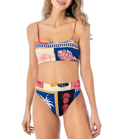 Maaji Sully Hi-leg High Waist Bottom In Multi Color Paradise